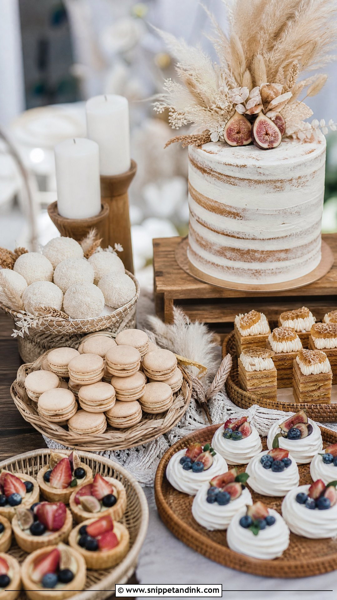 Boho Wedding Dessert Table - Snippet and Ink - 30 Wedding Dessert Table Ideas