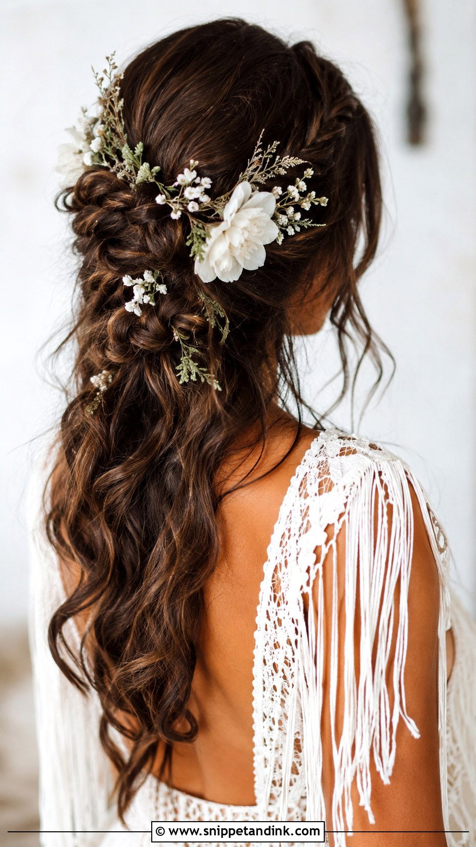 Boho Wedding Hair Dark Brown - Snippet and Ink - 20 Dark Brown Wedding Hair Ideas