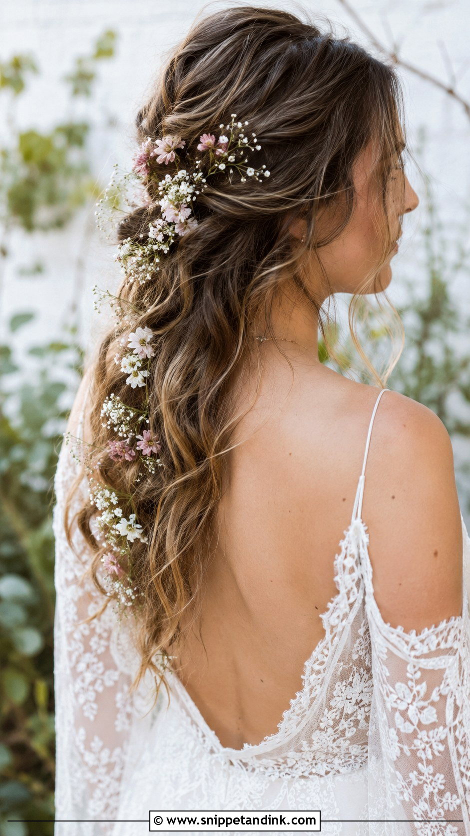 Boho Wedding Hair With Flowers - Snippet and Ink - 20 Wedding Hair Long Down Ideas