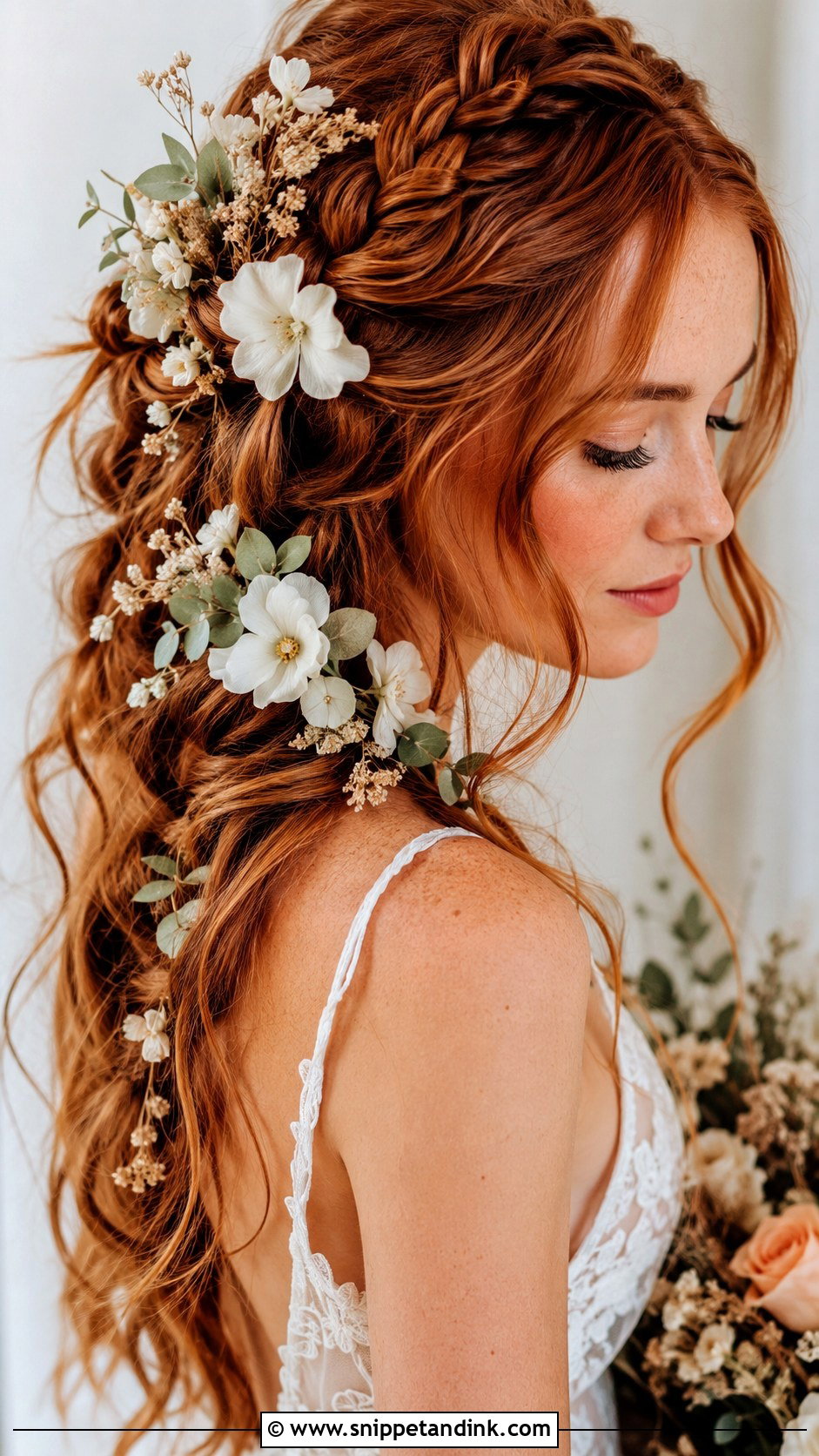 Boho Wedding Hairstyle With Flowers - Snippet and Ink - 25 Romantic Bridal Hair Ideas