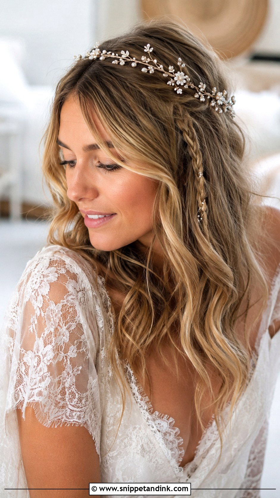 Boho Wedding Hairstyle With Headband - Snippet and Ink - 20 Headband Wedding Hairstyles