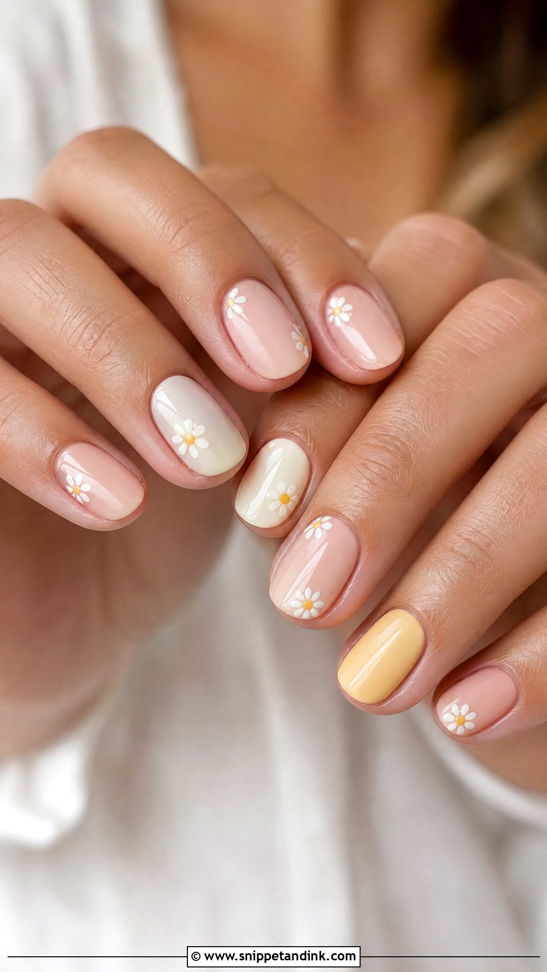Boho Wedding Nails With Daisy Flowers - Snippet and Ink - 25 Boho Wedding Nails