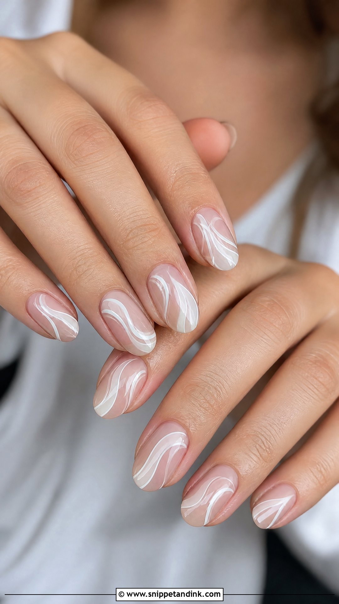 Boho Wedding Nails With Ivory Swirls - Snippet and Ink - 25 Boho Wedding Nails