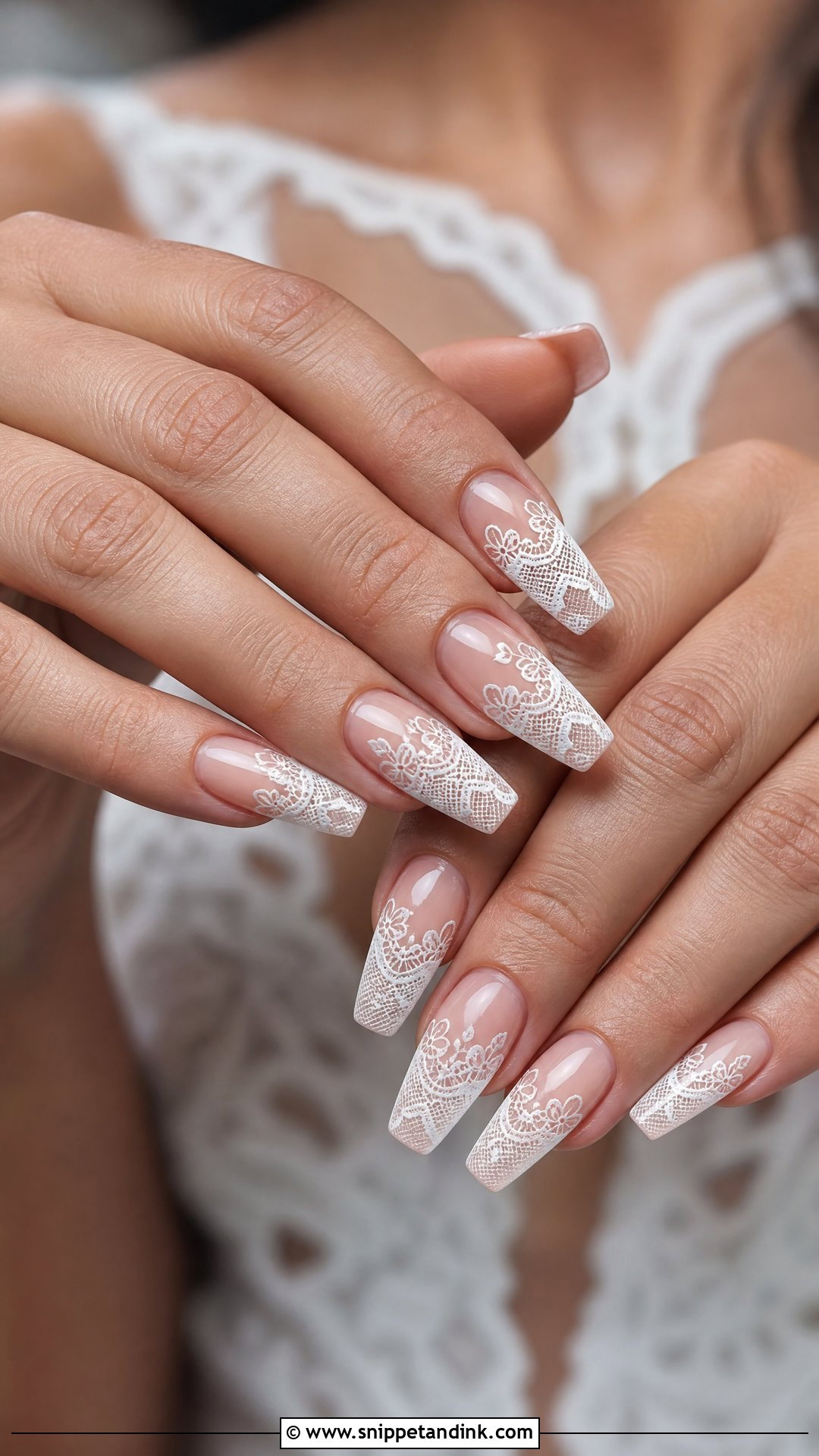 Boho Wedding Nails With Lace Details - Snippet and Ink - 25 Boho Wedding Nails