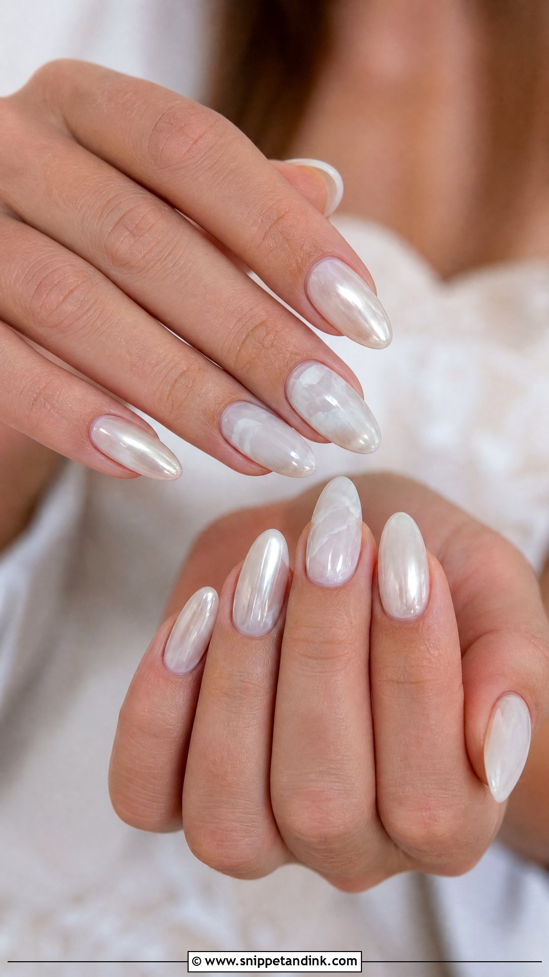 Boho Wedding Nails With Milky White Chrome - Snippet and Ink - 25 Boho Wedding Nails
