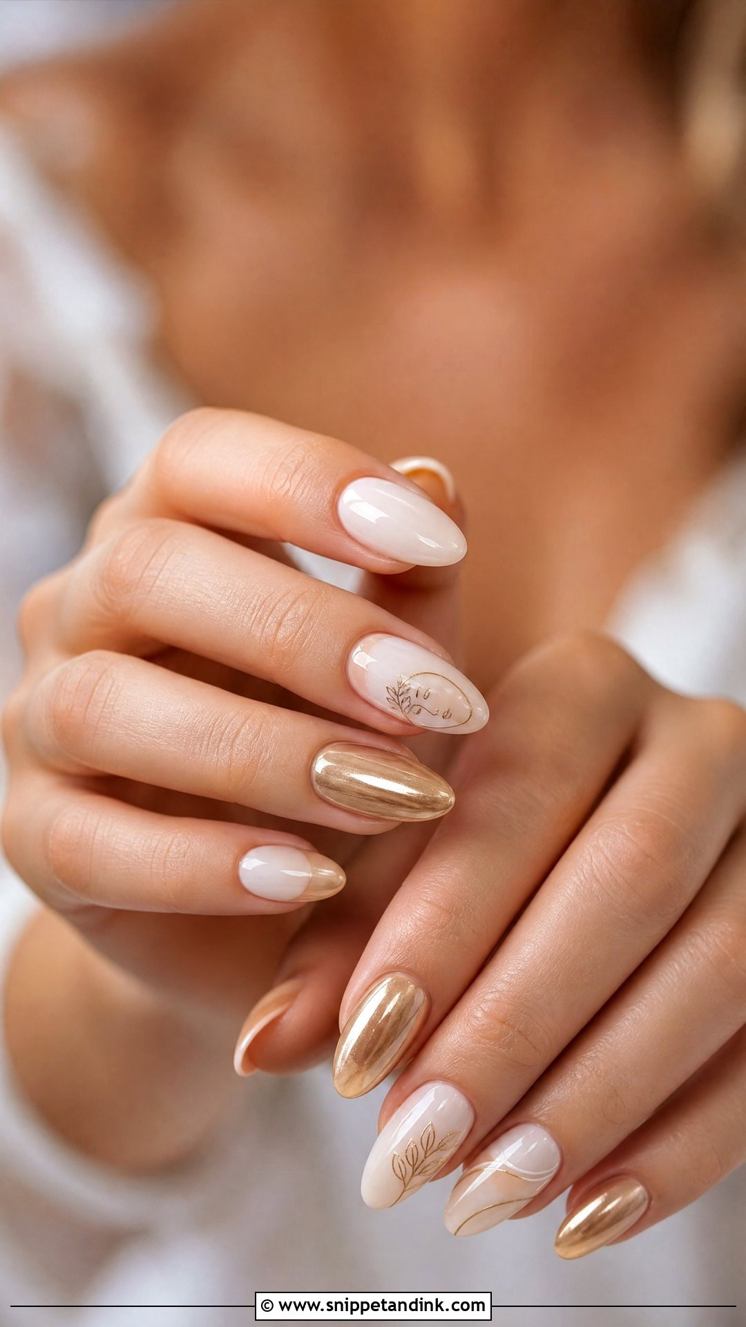 Boho Wedding Nails With Minimal Line Art - Snippet and Ink - 25 Boho Wedding Nails