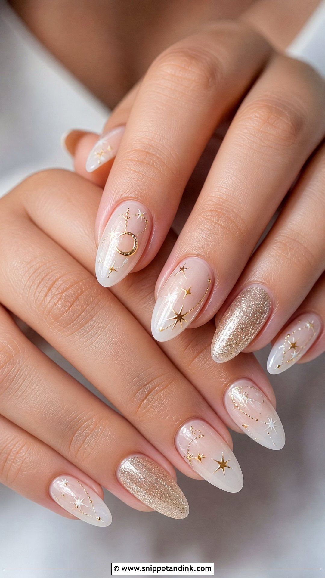Boho Wedding Nails With Moon And Star Art - Snippet and Ink - 25 Boho Wedding Nails