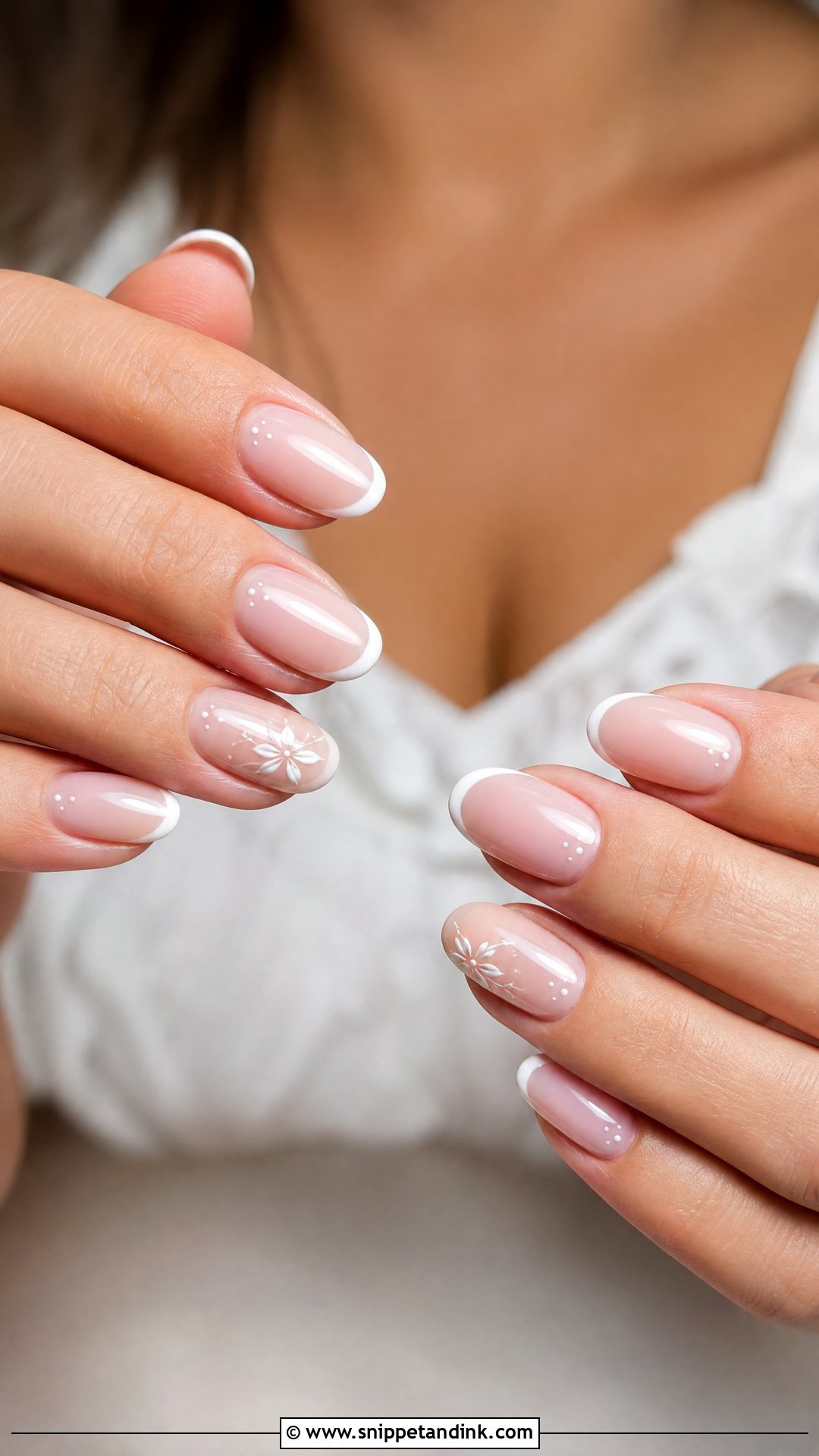 Boho Wedding Nails With White French Tips - Snippet and Ink - 25 Boho Wedding Nails