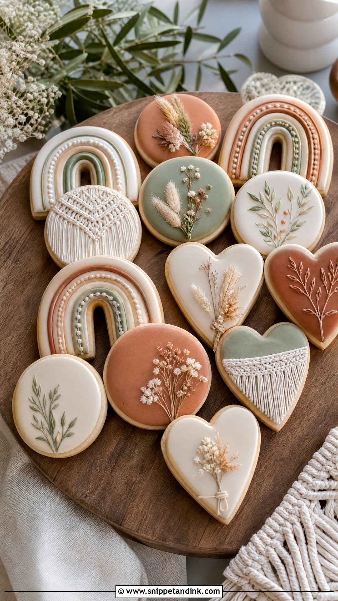 Boho Wedding Sugar Cookies - Snippet and Ink - 20 Wedding Sugar Cookies