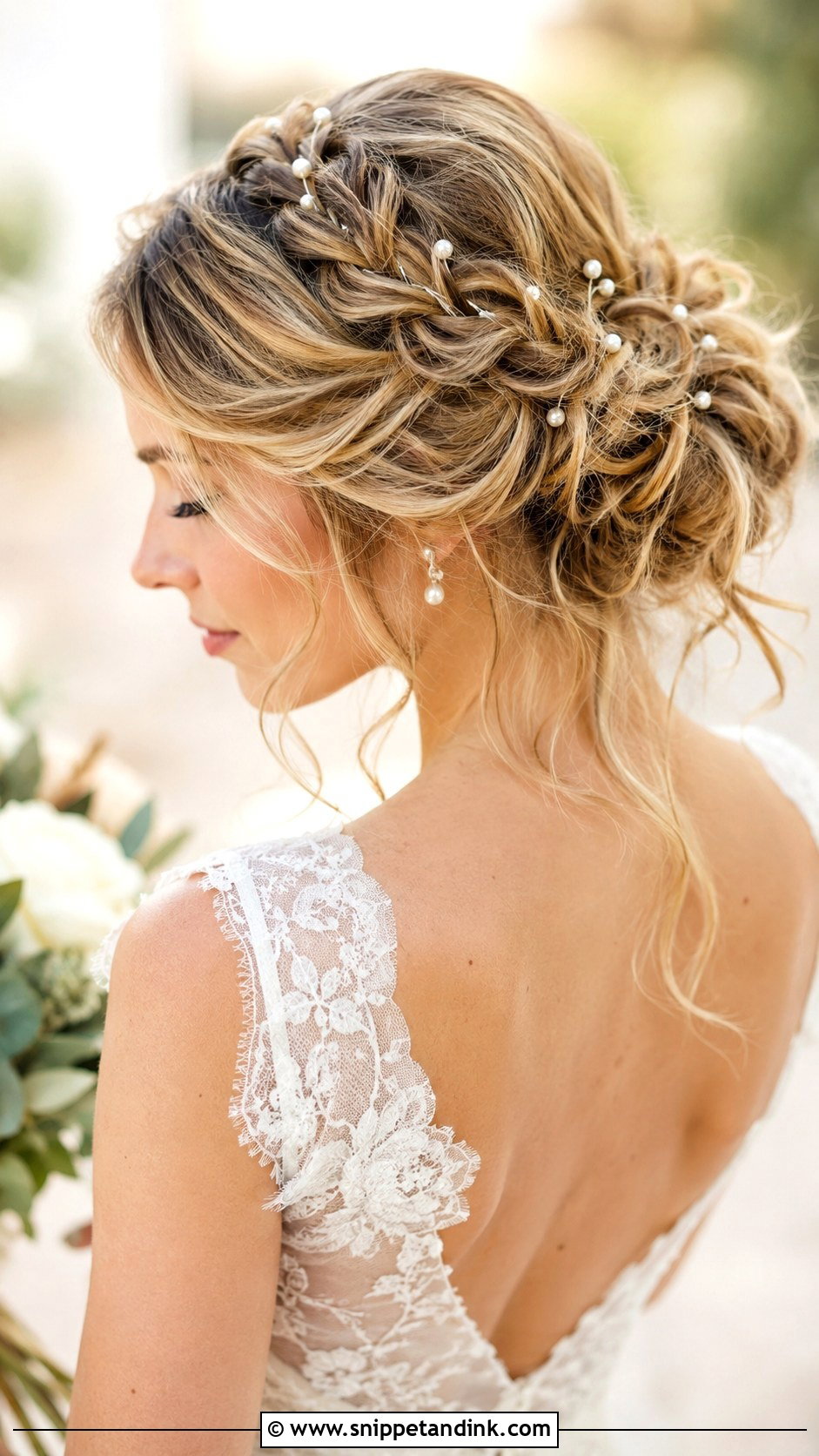 Boho Wedding Updo With Pearls - Snippet and Ink - 15 Wedding Updo with Pearls Ideas