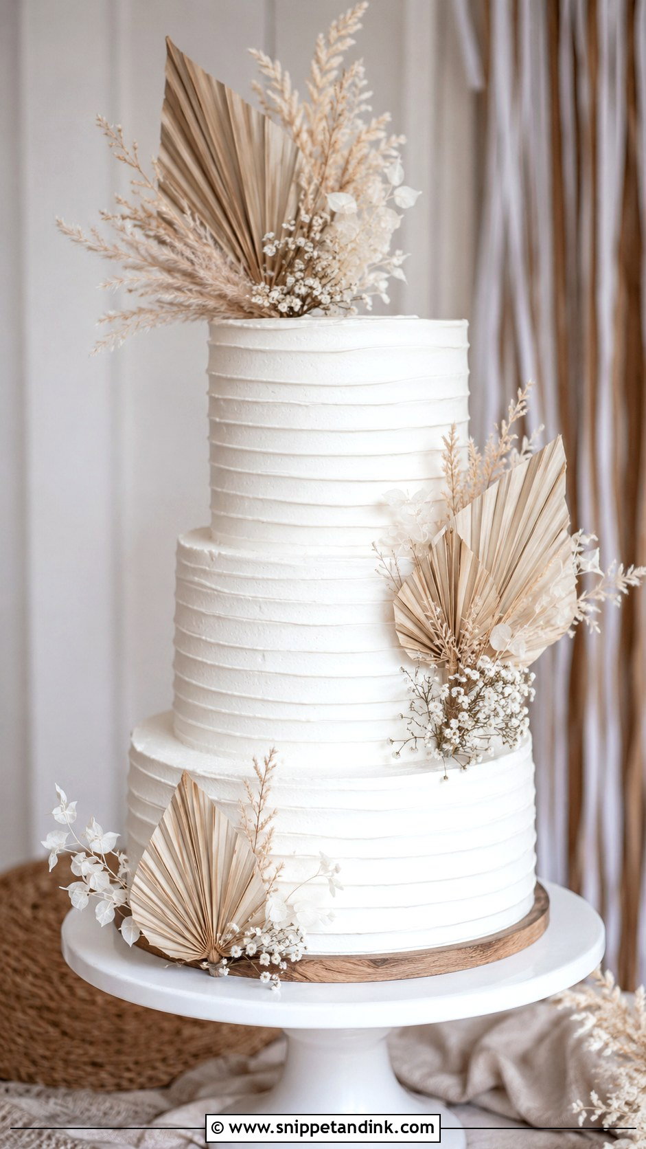 Boho White Wedding Cake - Snippet and Ink - 20 Boho Style Cake Ideas for Wedding