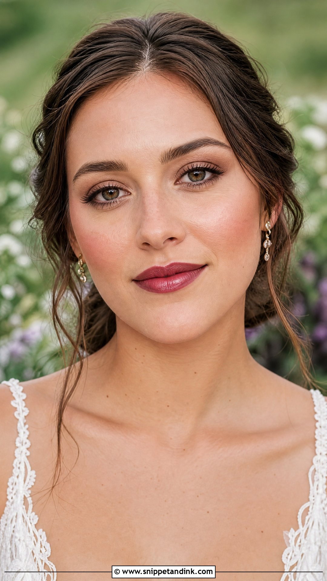 Bold Lip Boho Wedding Makeup - Snippet and Ink - 20 Boho Wedding Makeup Ideas