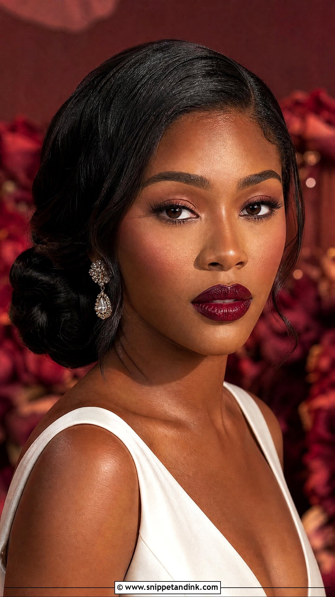 Bold Lip Bridal Makeup for Black Women - Snippet and Ink - 20 Bridal Makeup for Black Women