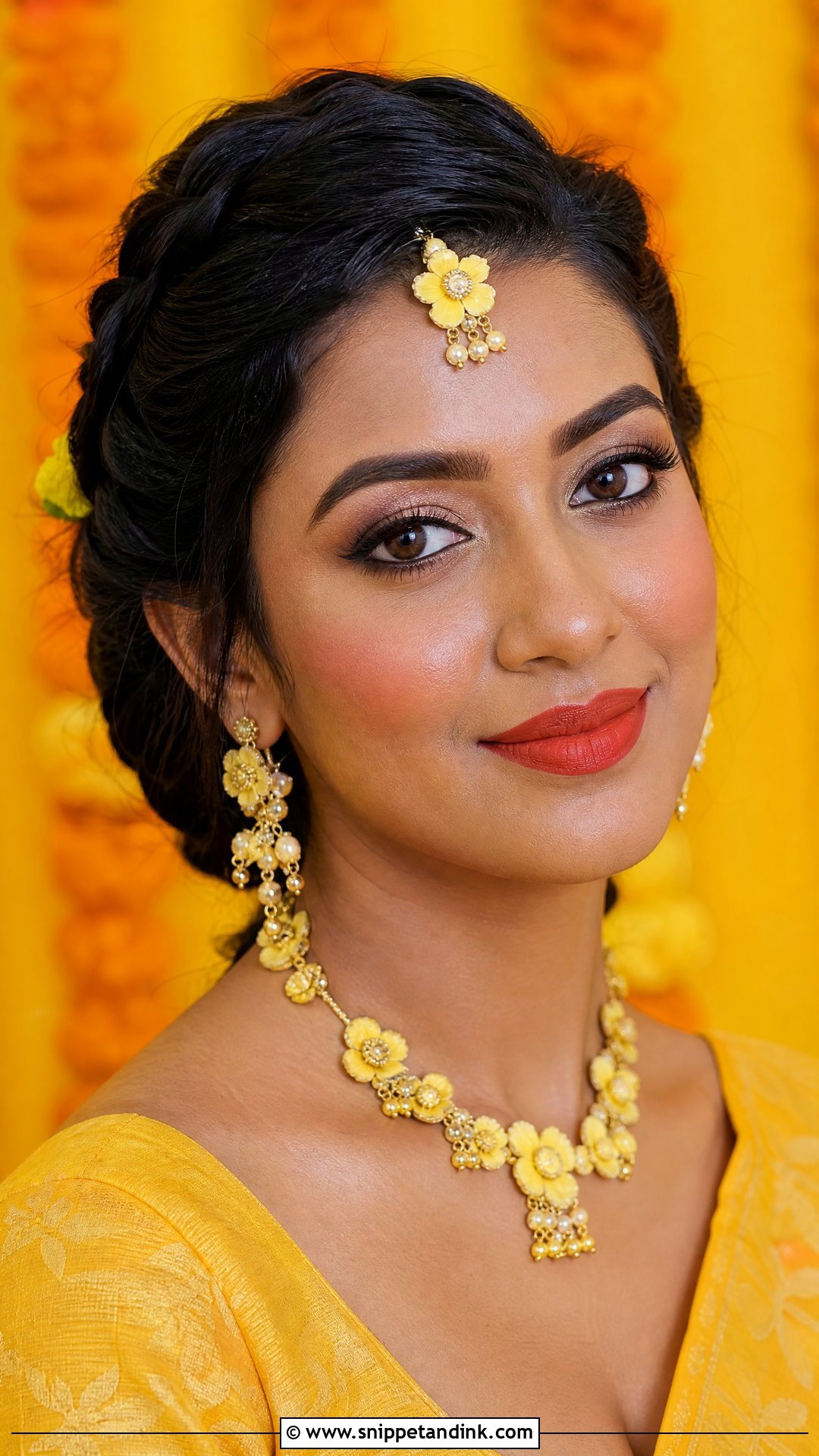 Bold Lip Haldi Bridal Makeup - Snippet and Ink - 25 Haldi Bridal Look Ideas