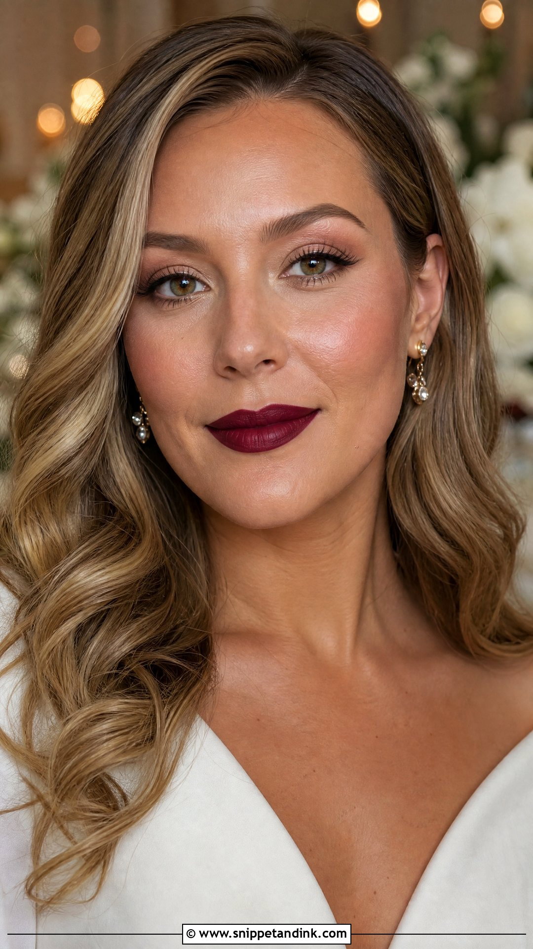 Bold Lip Wedding Makeup - Snippet and Ink - 30 Wedding Day Makeup Ideas