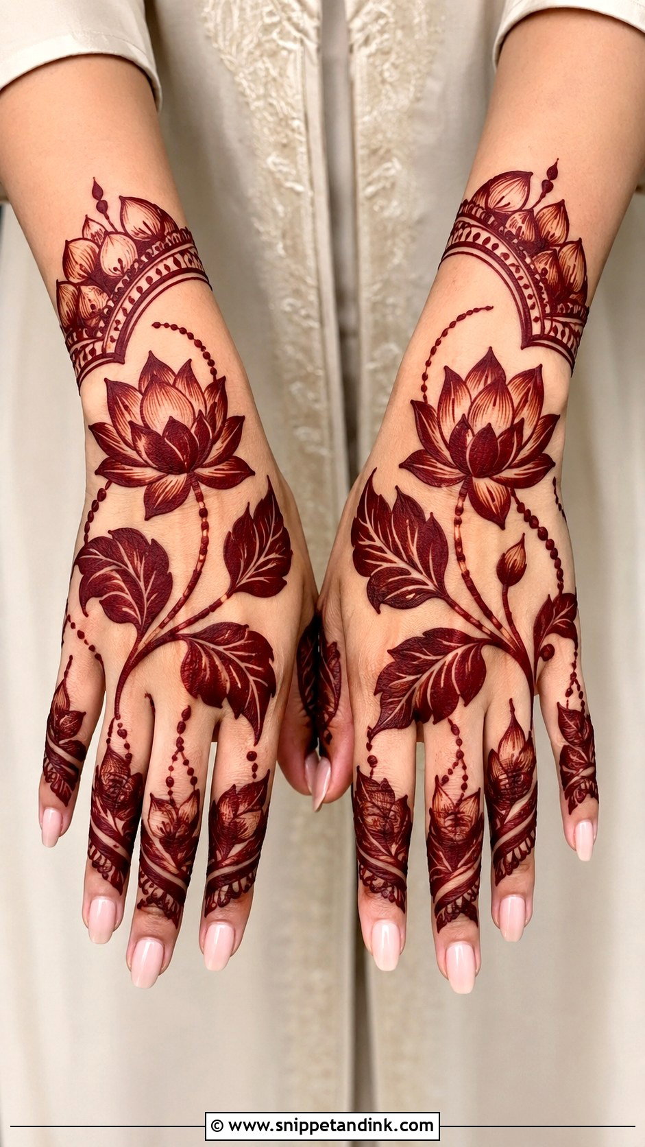 Bold Lotus Mehndi Design - Snippet and Ink - 35 Lotus Mehndi Design Ideas