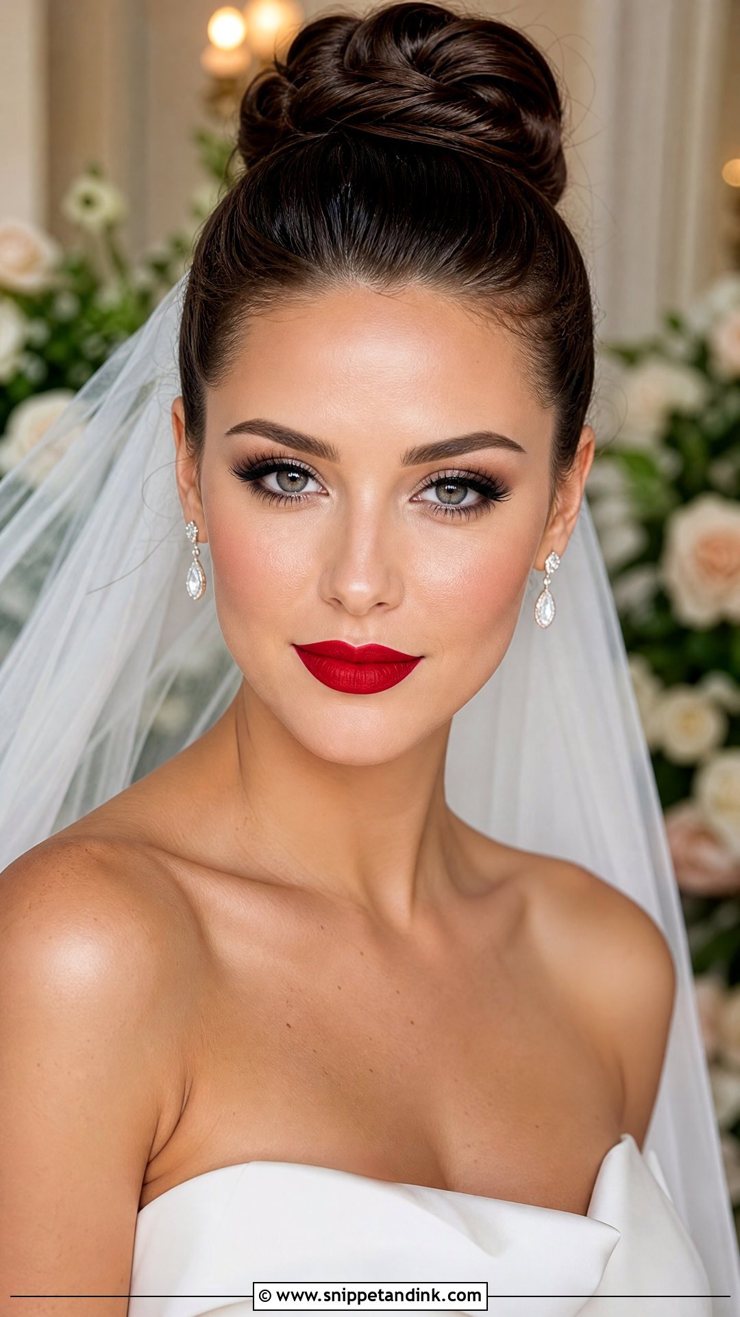 Bold Red Lip Bridal Makeup - Snippet and Ink - 20 Red Lipstick Bridal Makeup Ideas