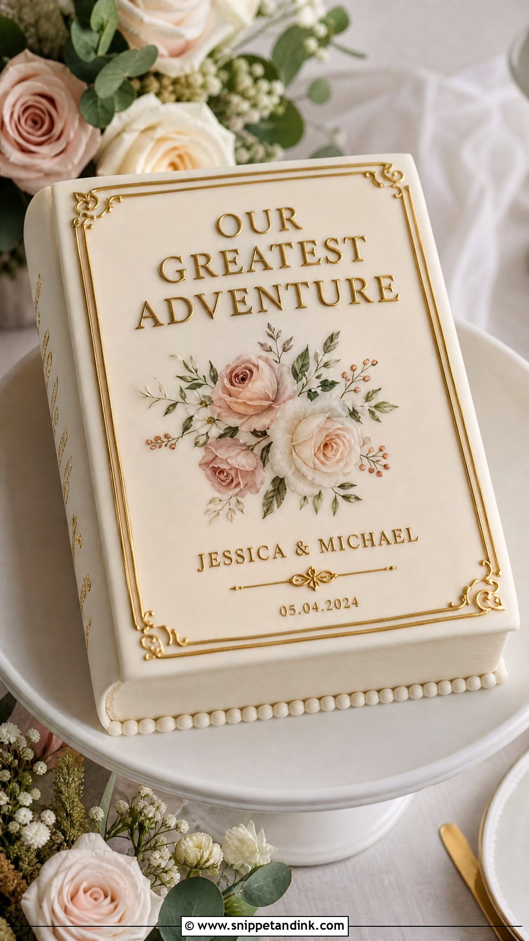 Book Cover Wedding Cake - Snippet and Ink - 25 Book Theme Cake Ideas for Wedding