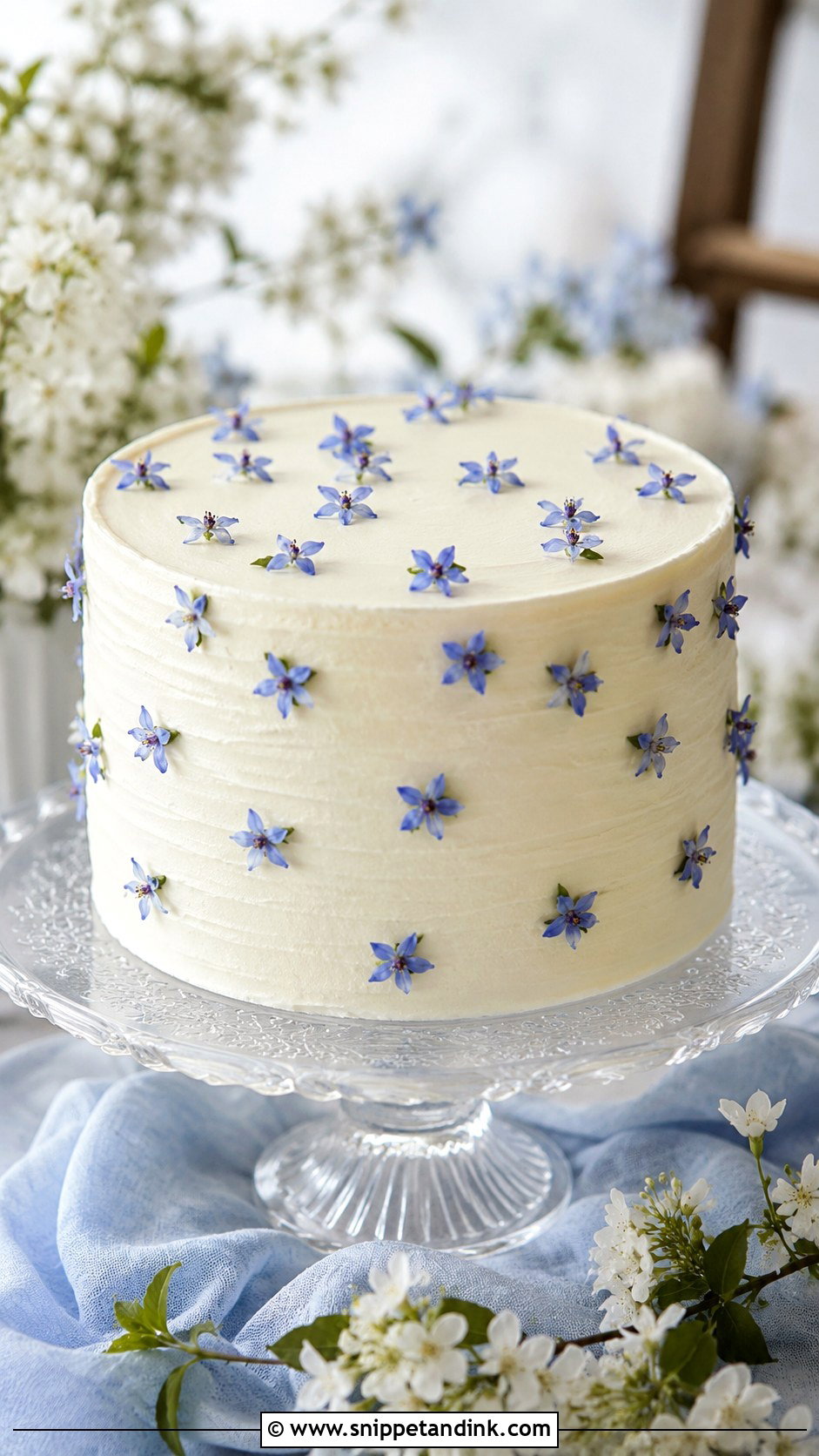 Borage Flower Wedding Cake - Snippet and Ink - 20 Edible Flowers on Cake Ideas for Wedding
