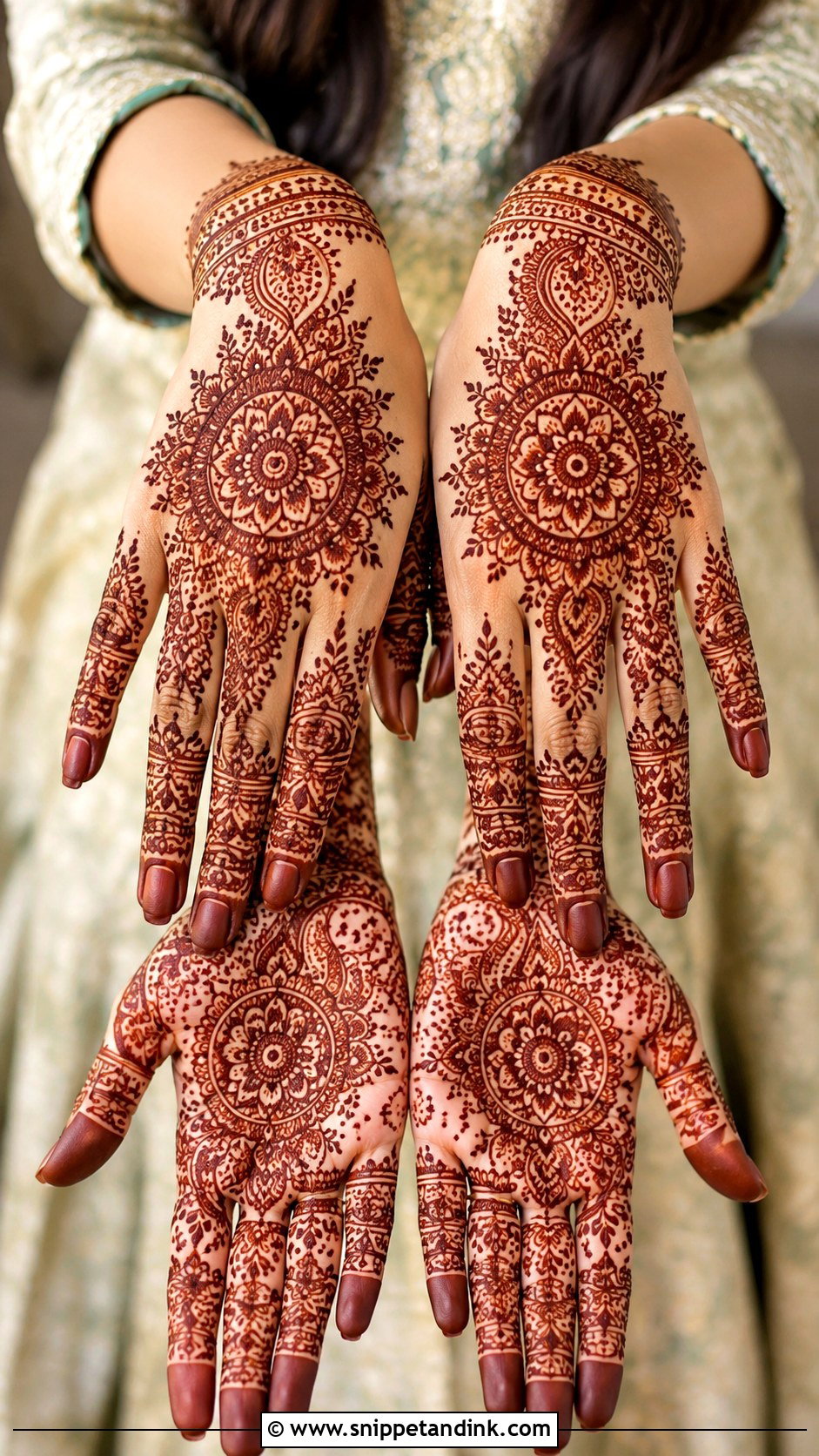 Both Hands Mehndi Design - Snippet and Ink - 35 Mehndi Designs for Hands