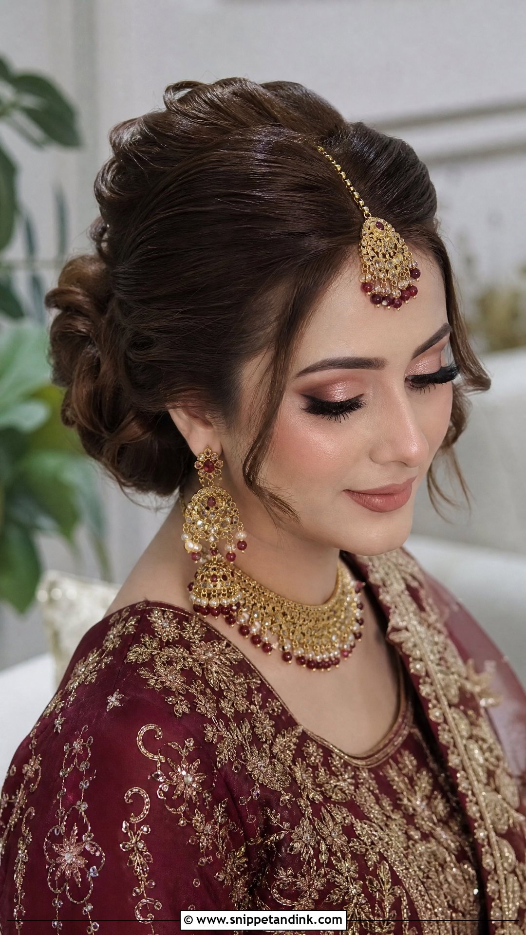 Bouffant Bun With Front Puff - Snippet and Ink - 20 Pakistani Baraat Hairstyles