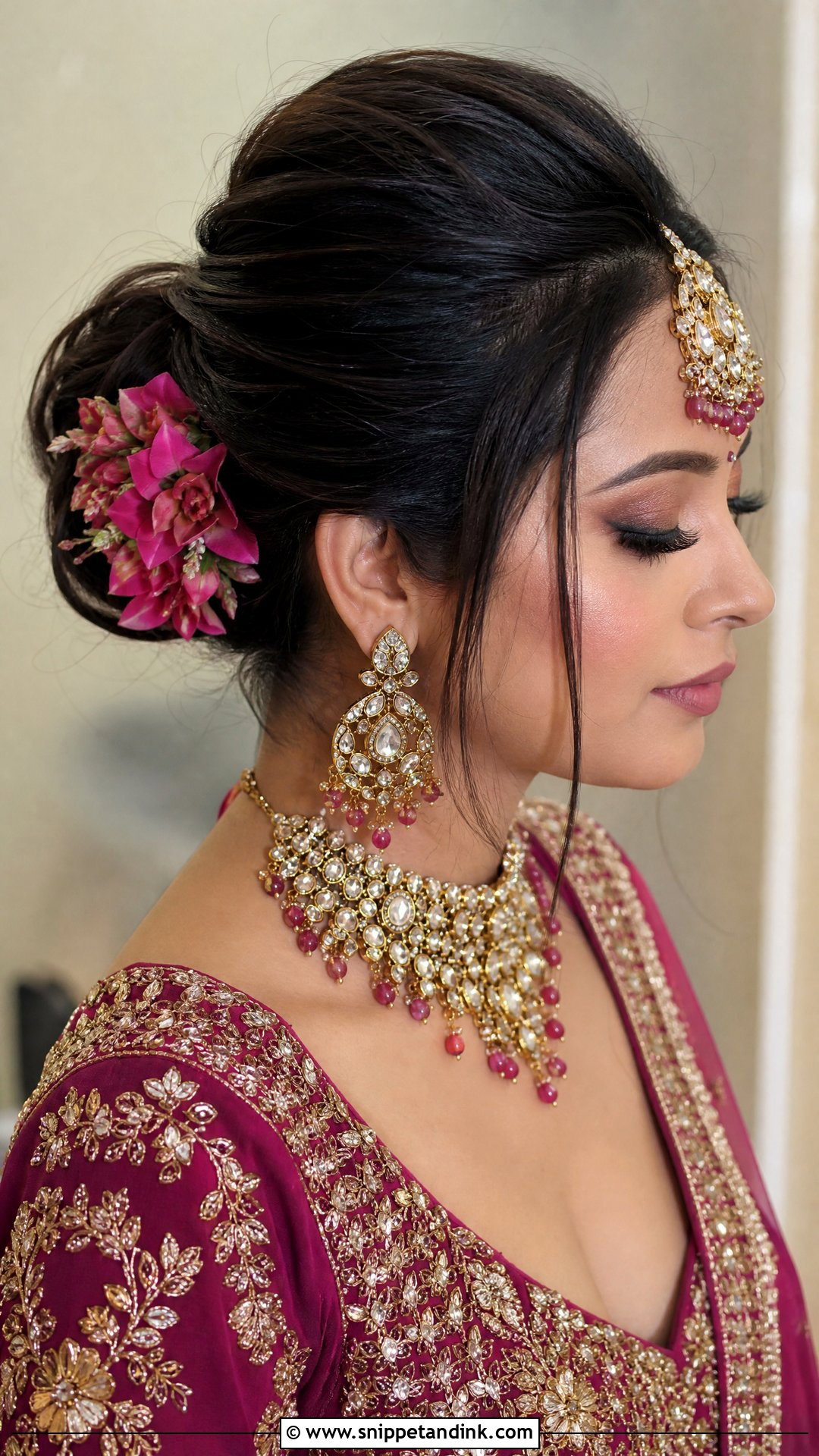 Bouffant Bun With Puff - Snippet and Ink - 20 Hindu Wedding Hairstyles