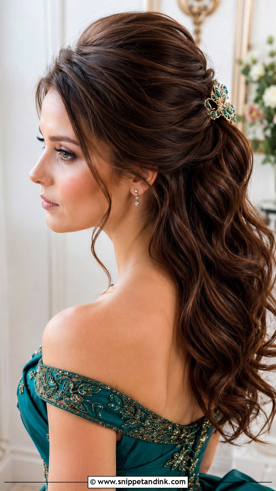 Bouffant Half Up Style - Snippet and Ink - 25 Mother of the Bride Hairdos