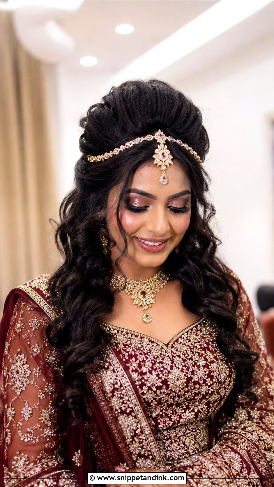 Bouffant Puff With Curls - Snippet and Ink - 25 Indian Front Hair Styles for Wedding