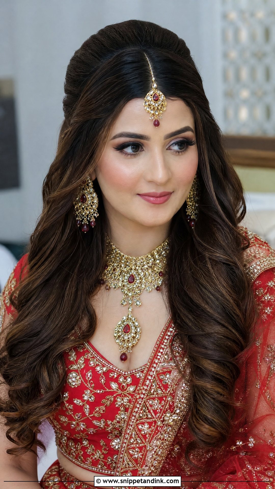 Bouffant Puff With Open Hair - Snippet and Ink - 20 Barat Bridal Hairstyle Ideas