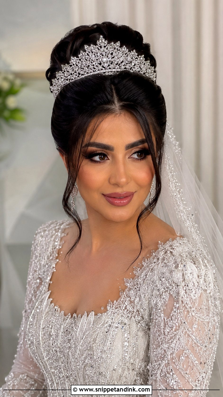 Bouffant Updo for Arab Brides - Snippet and Ink - 20 Arab Wedding Hairstyles