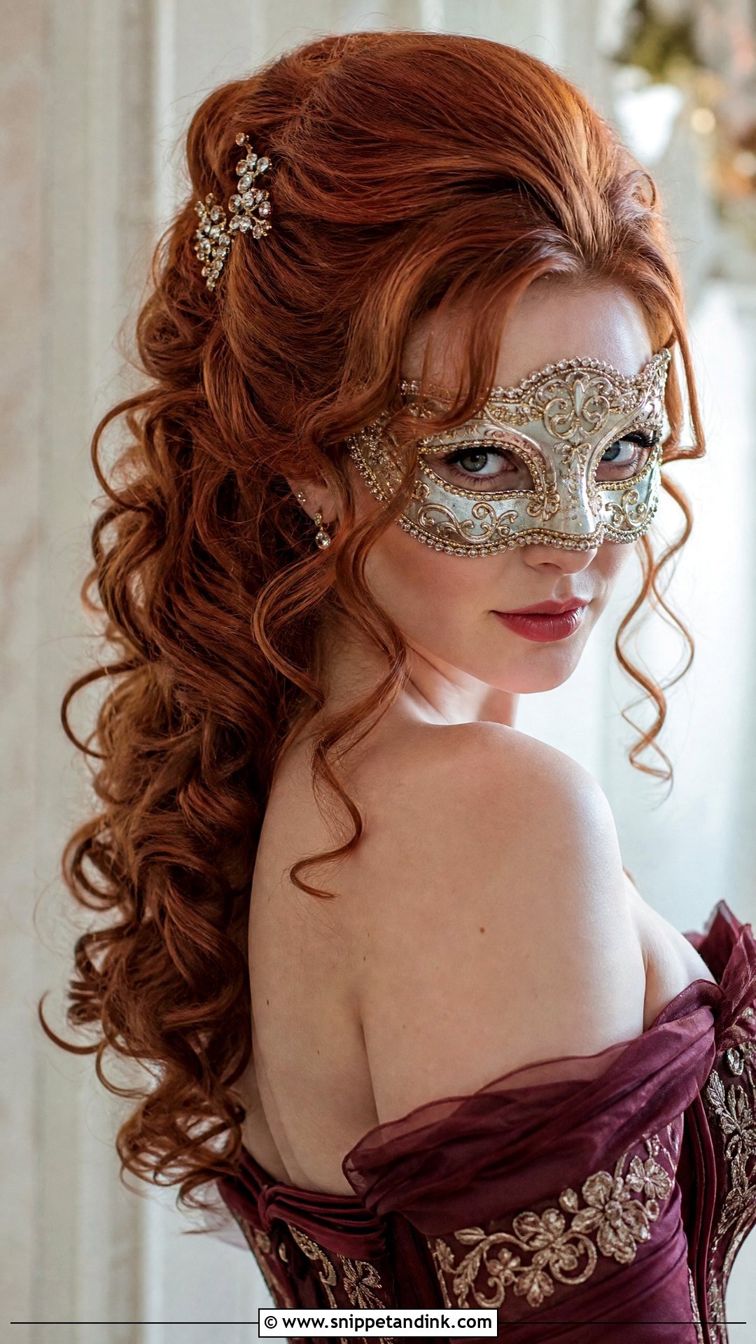 Bouffant With Cascading Curls - Snippet and Ink - 20 Hairstyles for Masquerade Ball