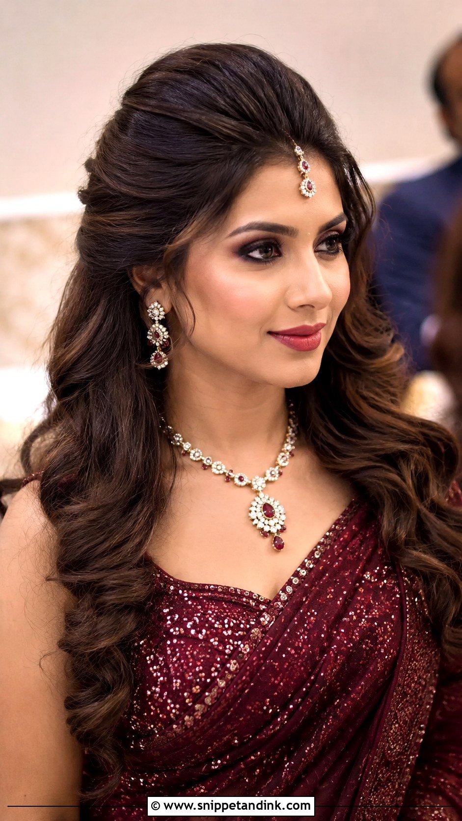 Bouffant With Open Hair - Snippet and Ink - 20 Indian Hairstyles for Marriage Function