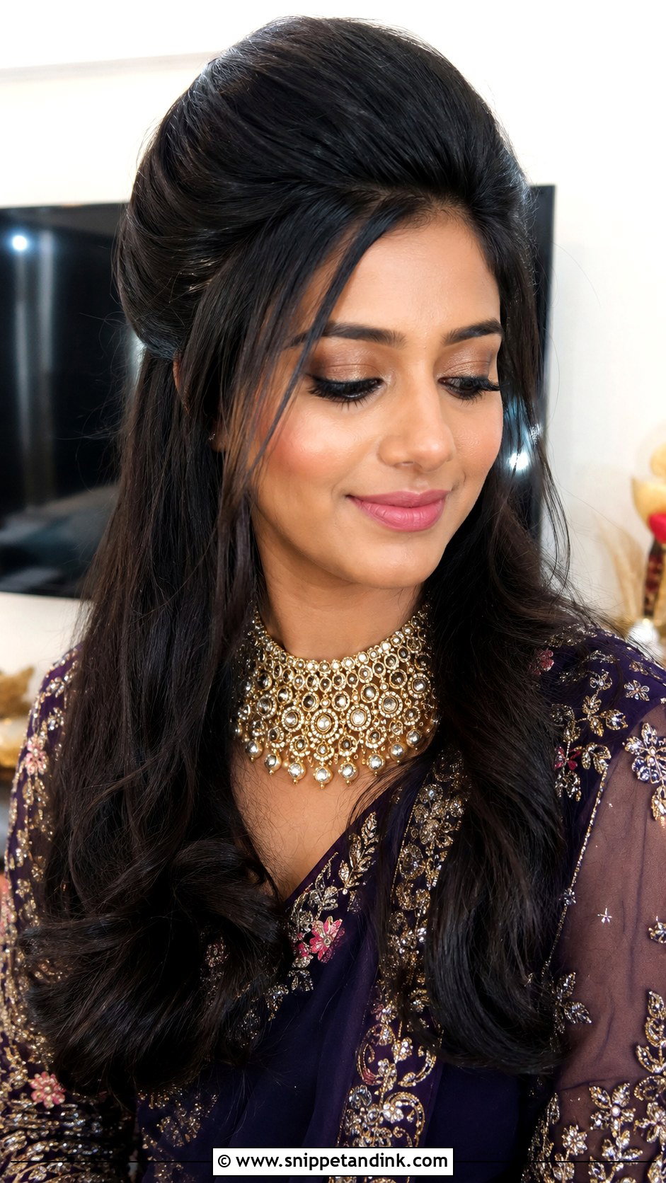 Bouffant With Open Hair - Snippet and Ink - 20 Nikkah Hairstyles for Bride Sister