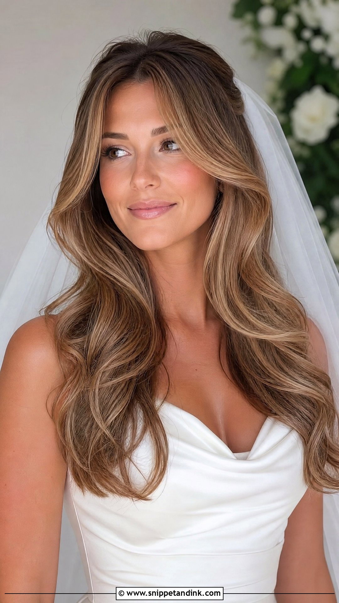 Bouncy Blow Dry Wedding Hair With Curtain Bangs - Snippet and Ink - 15 Bouncy Blow Dry Wedding Hair Ideas