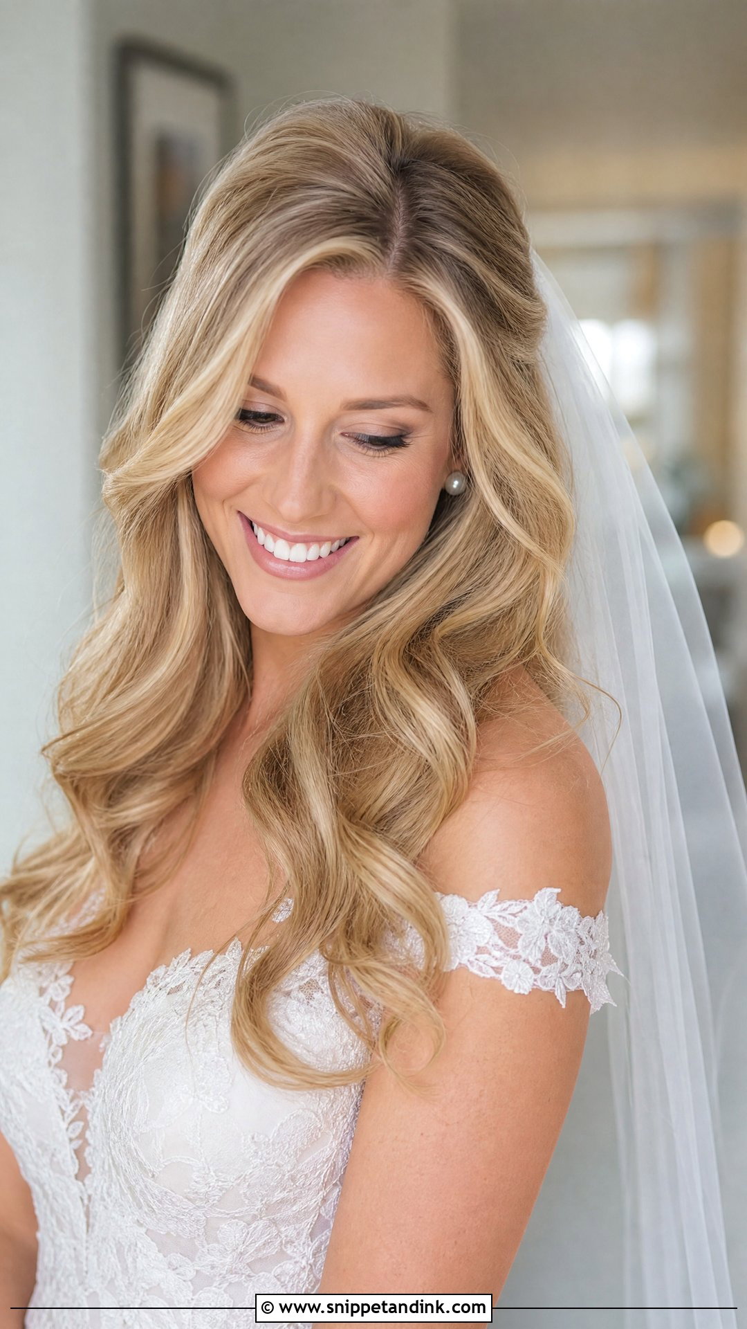 Bouncy Blow Dry Wedding Hair With Veil - Snippet and Ink - 15 Bouncy Blow Dry Wedding Hair Ideas