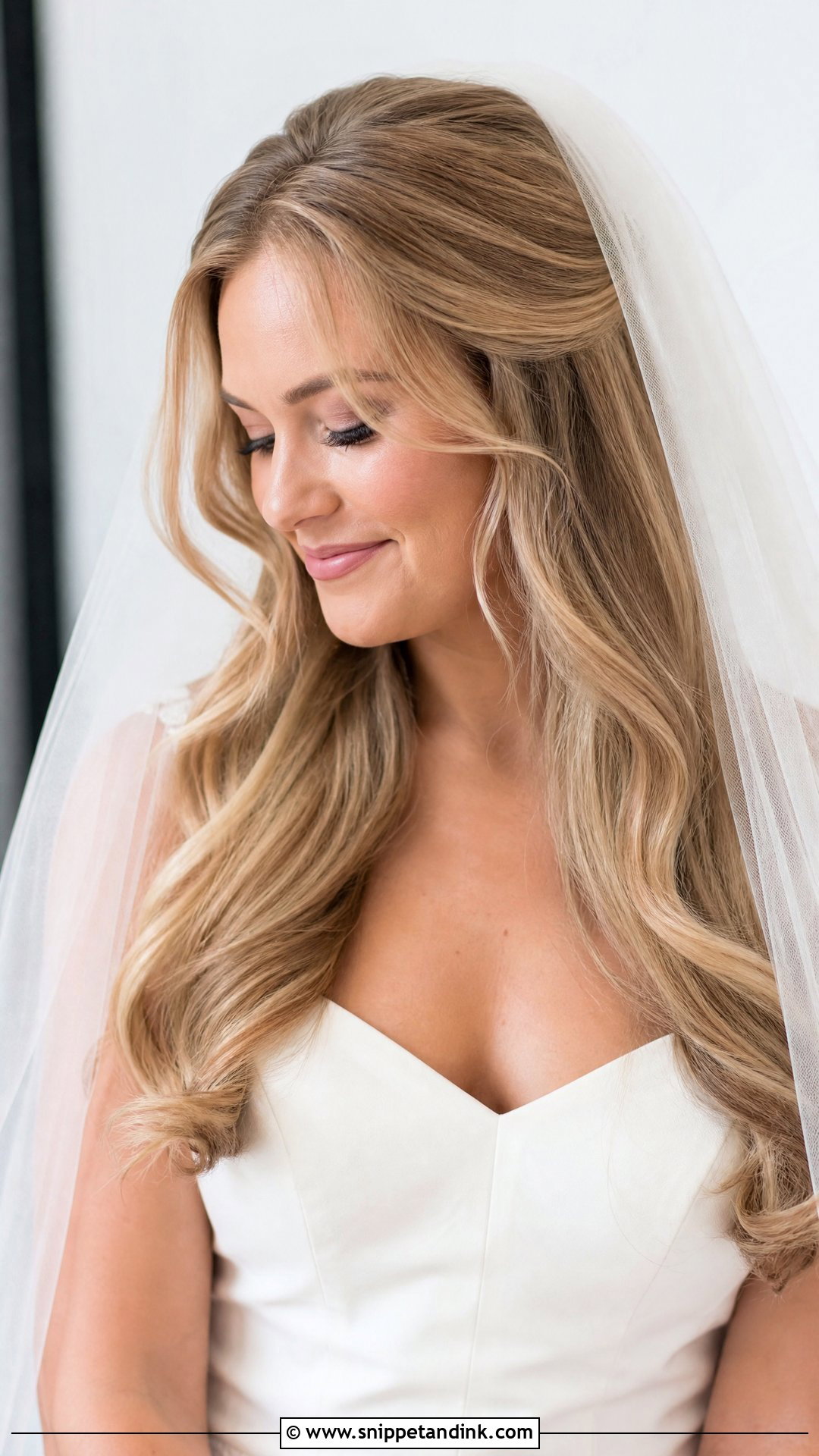 Bouncy Blowout Wedding Hair With Veil - Snippet and Ink - 15 Bouncy Blowout Wedding Hair Ideas