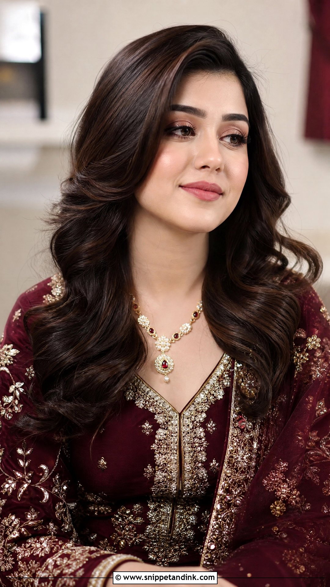 Bouncy Blowout With Open Hair - Snippet and Ink - 20 Pakistani Baraat Hairstyles