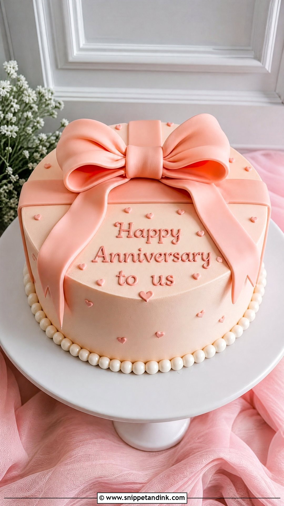 Bow Anniversary Cake - Snippet and Ink - 30 Cute Anniversary Cake Ideas