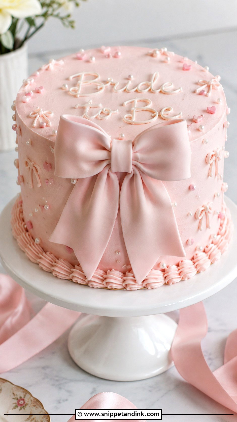 Bow Bachelorette Cake - Snippet and Ink - 20 Bachelorette Cake for Bride