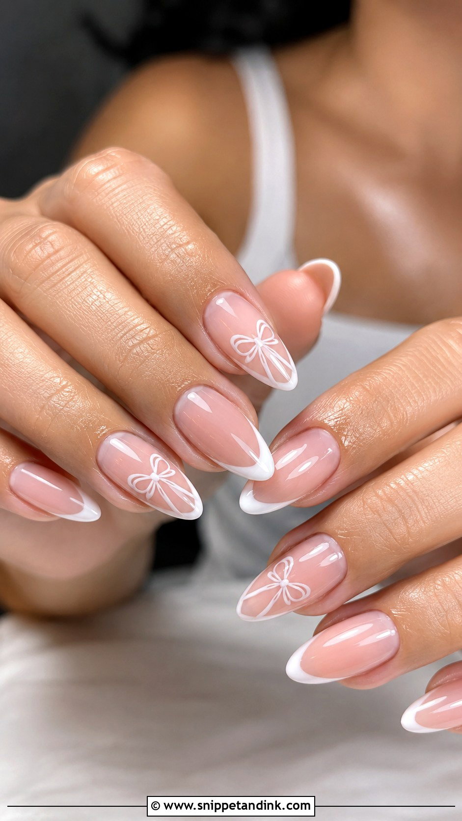 Bow Bachelorette Nails For Bride - Snippet and Ink - 30 Bachelorette Nails the Bride