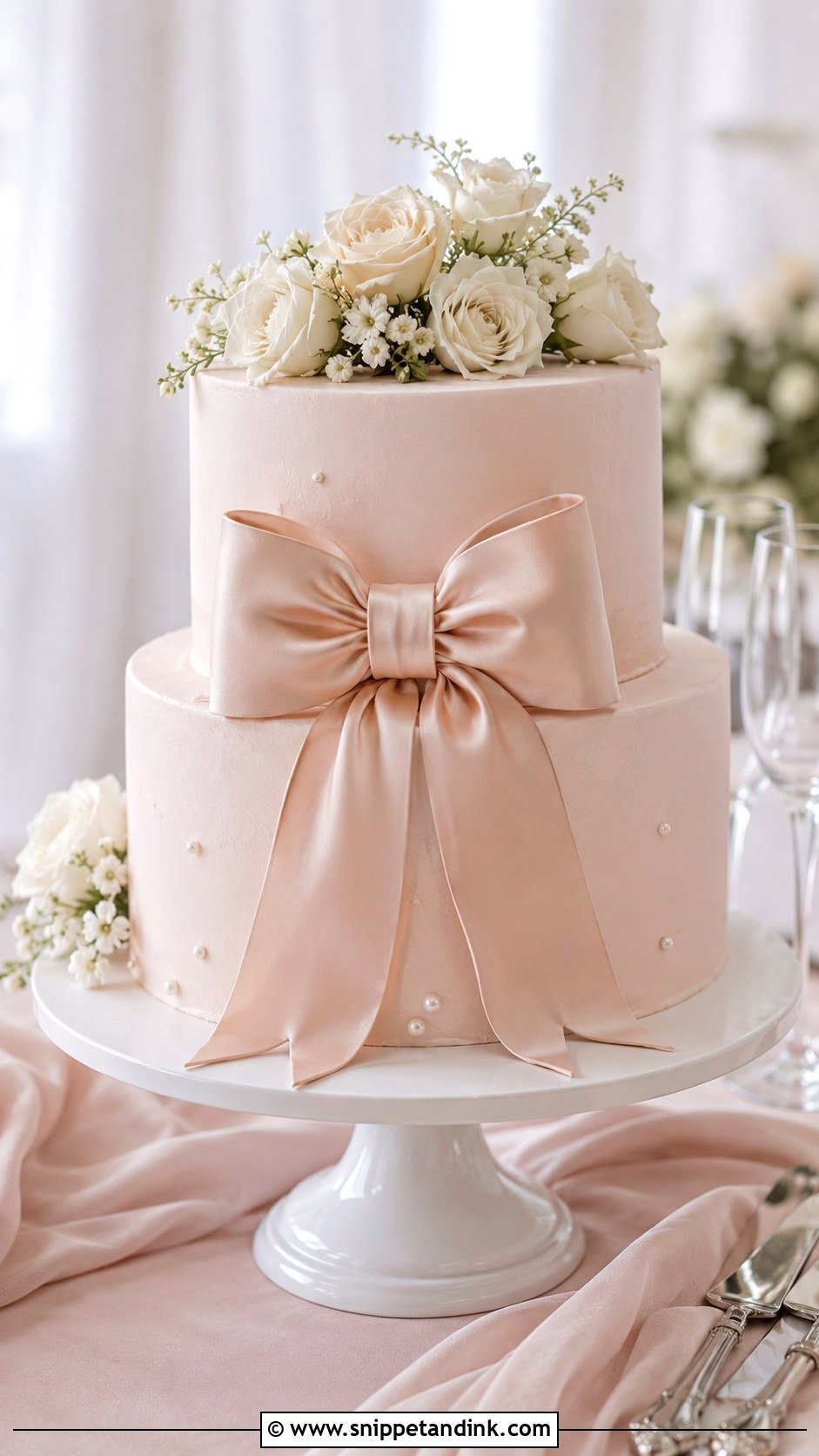 Bow Bridal Cake - Snippet and Ink - 20 Bridal Cakes