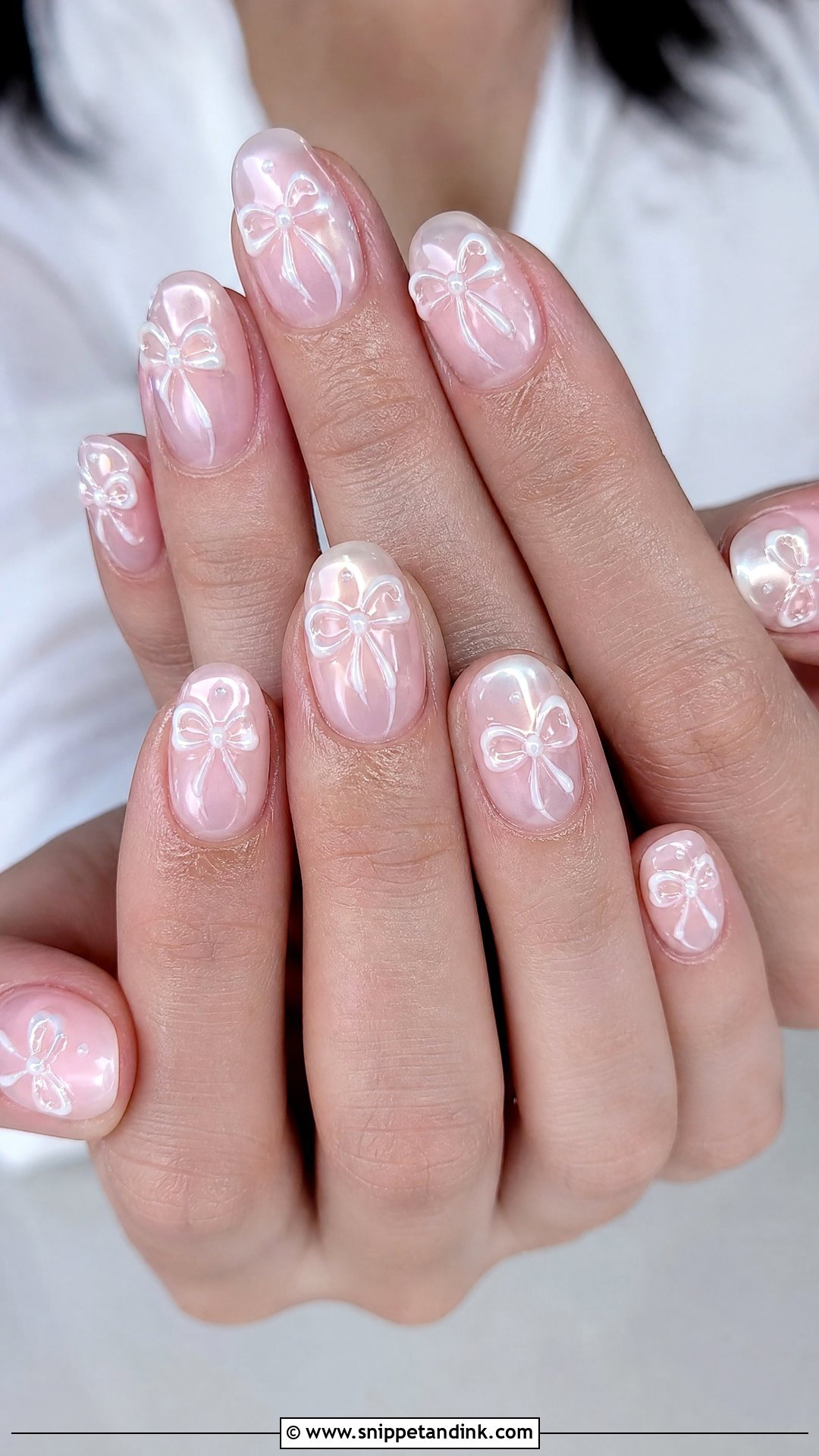 Bow Bridal Nails - Snippet and Ink - 25 Unique Bridal Nails
