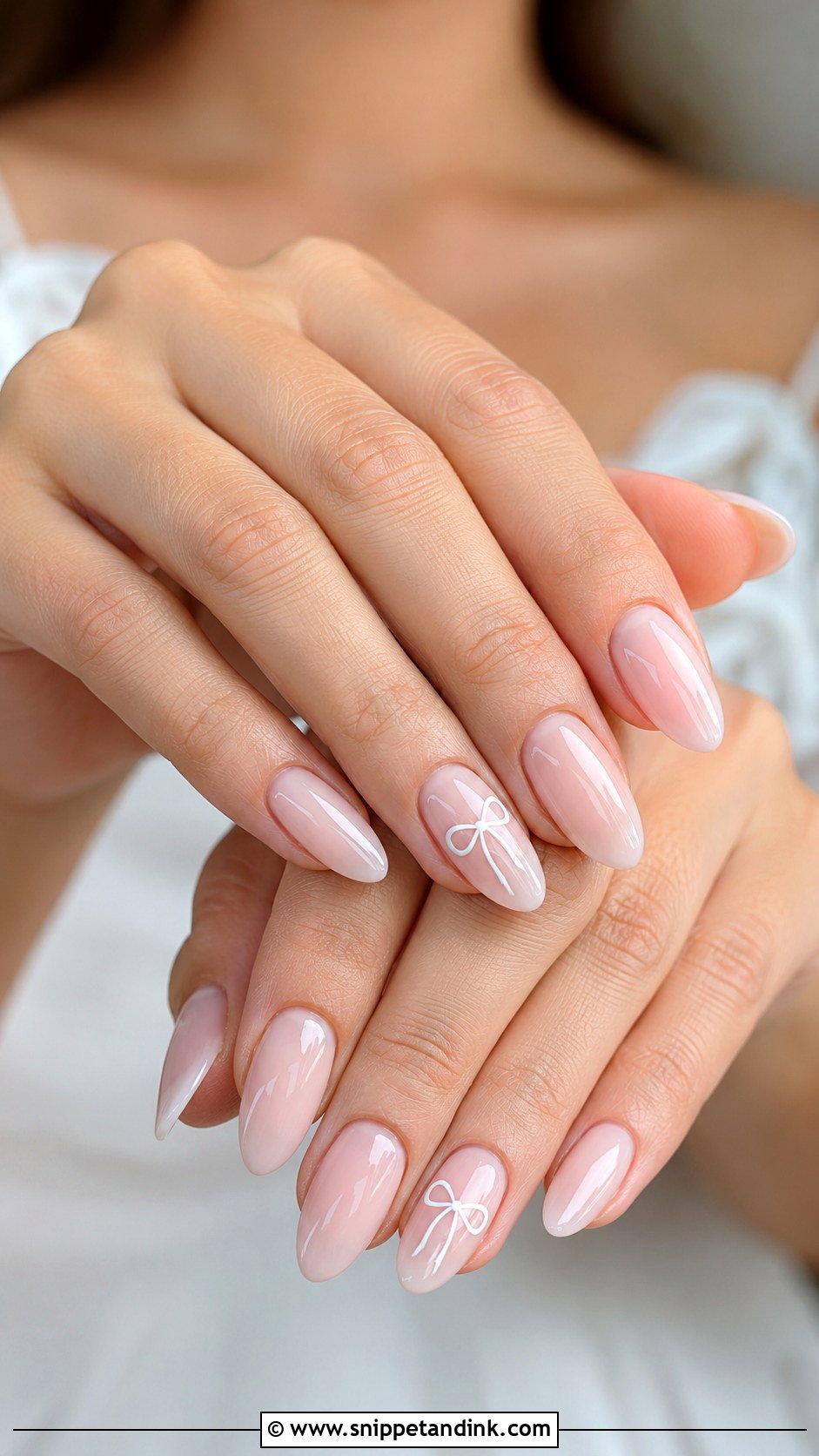 Bow Bridal Nails - Snippet and Ink - 20 Bridal Nail Inspiration Ideas