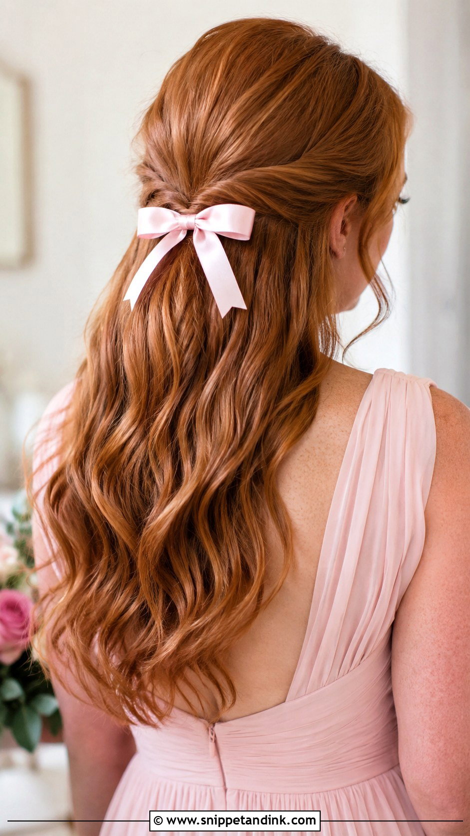 Bow Bridesmaid Hair Down - Snippet and Ink - 20 Simple Bridesmaid Hair Down Ideas