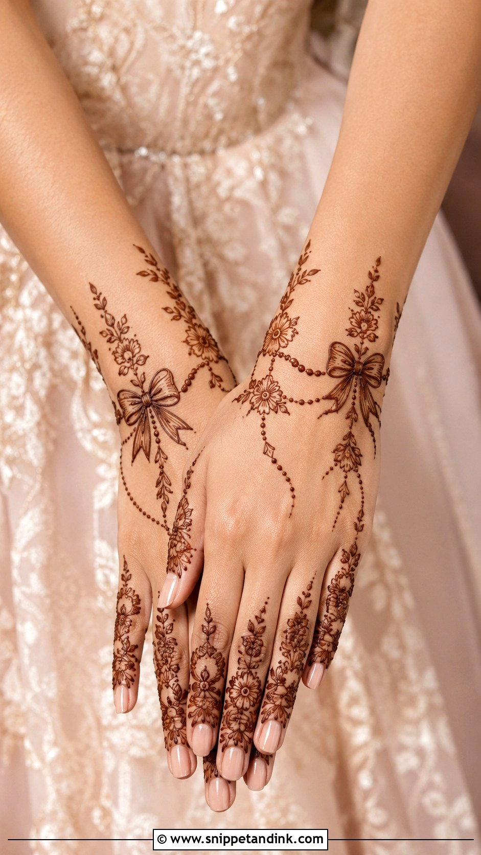 Bow Bridesmaid Mehndi Design - Snippet and Ink - 30 Bow Mehndi Designs