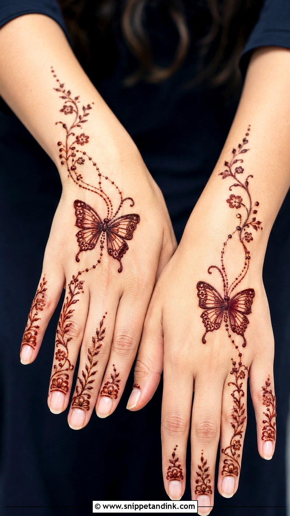 Bow Butterfly Mehndi Design - Snippet and Ink - 30 Bow Mehndi Designs