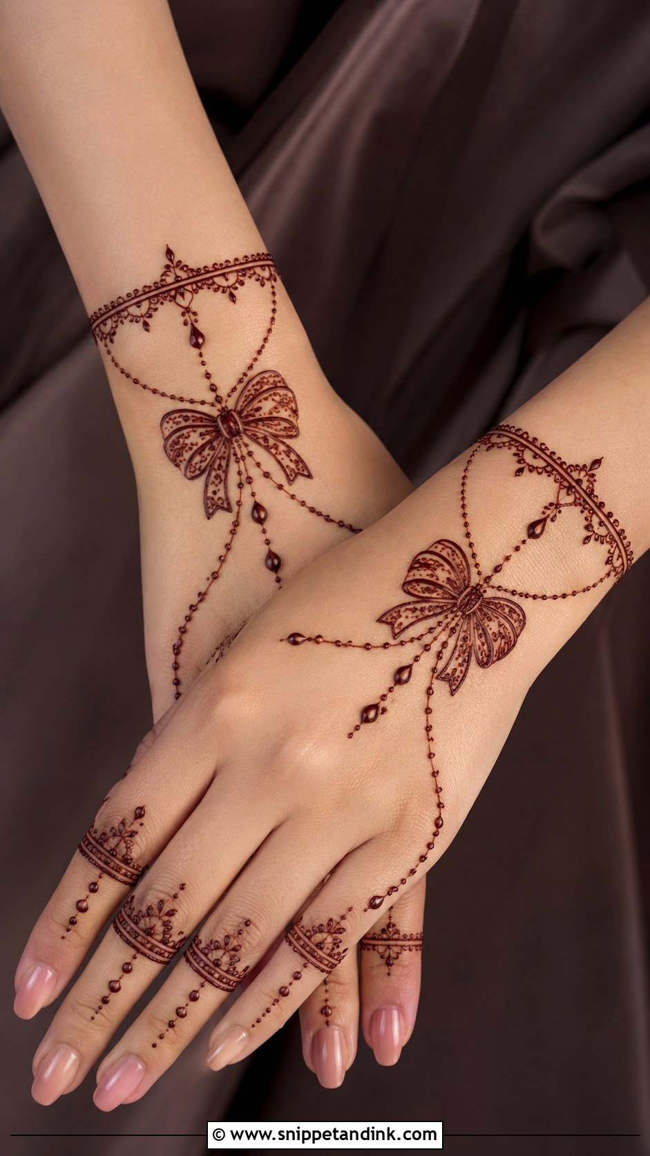 Bow Chain Mehndi Design - Snippet and Ink - 30 Bow Mehndi Designs