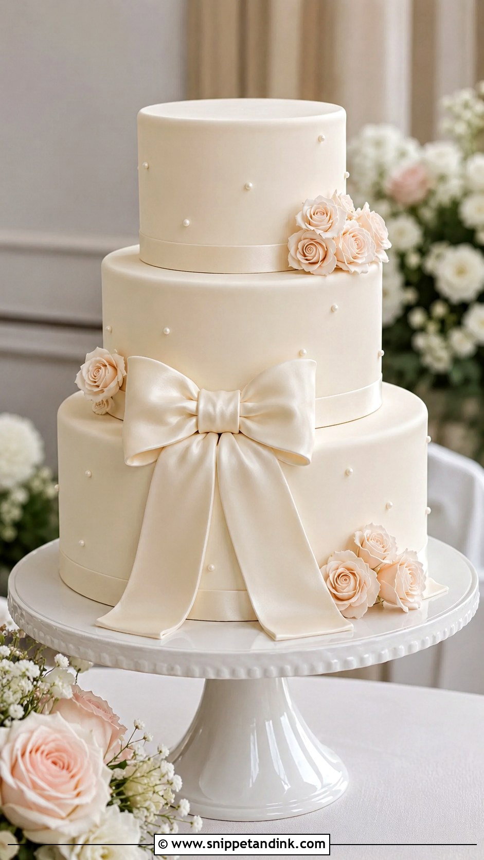 Bow Dummy Wedding Cake - Snippet and Ink - 20 Dummy Cake Designs for Wedding