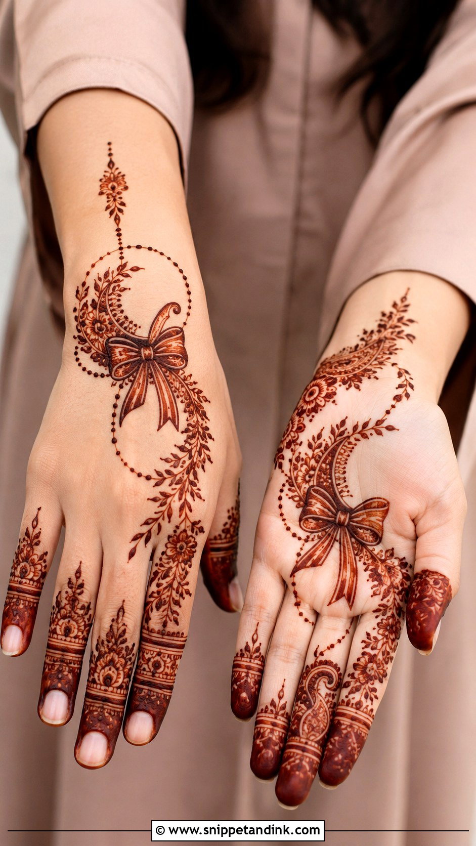 Bow Eid Mehndi Design - Snippet and Ink - 30 Bow Mehndi Designs