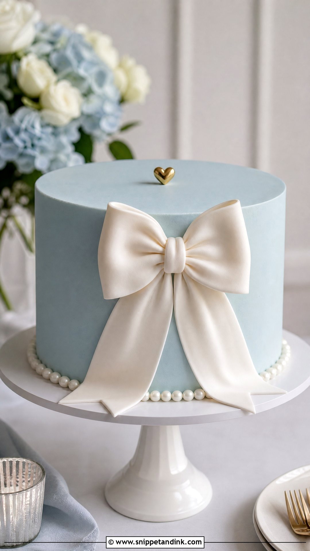 Bow Engagement Cake - Snippet and Ink - 25 Engaged Cake Ideas